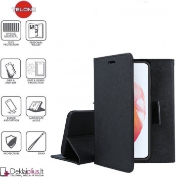 Telone fancy su skyreliais dėklas - juodas (telefonams Samsung S21)